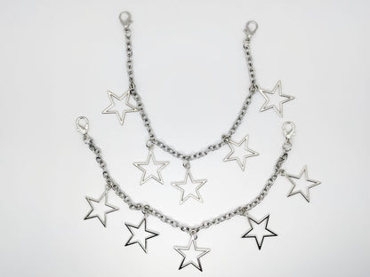 Silver Star Shoe Chains 2pc Set