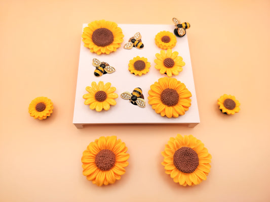 Sunflower & Bee Clog Charms 14pc Set
