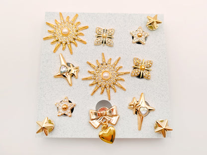 Gold Stars Clog Charms 18pc Set