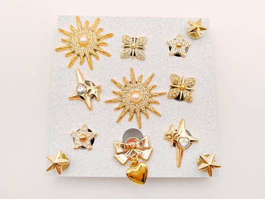 Gold Stars Clog Charms 18pc Set