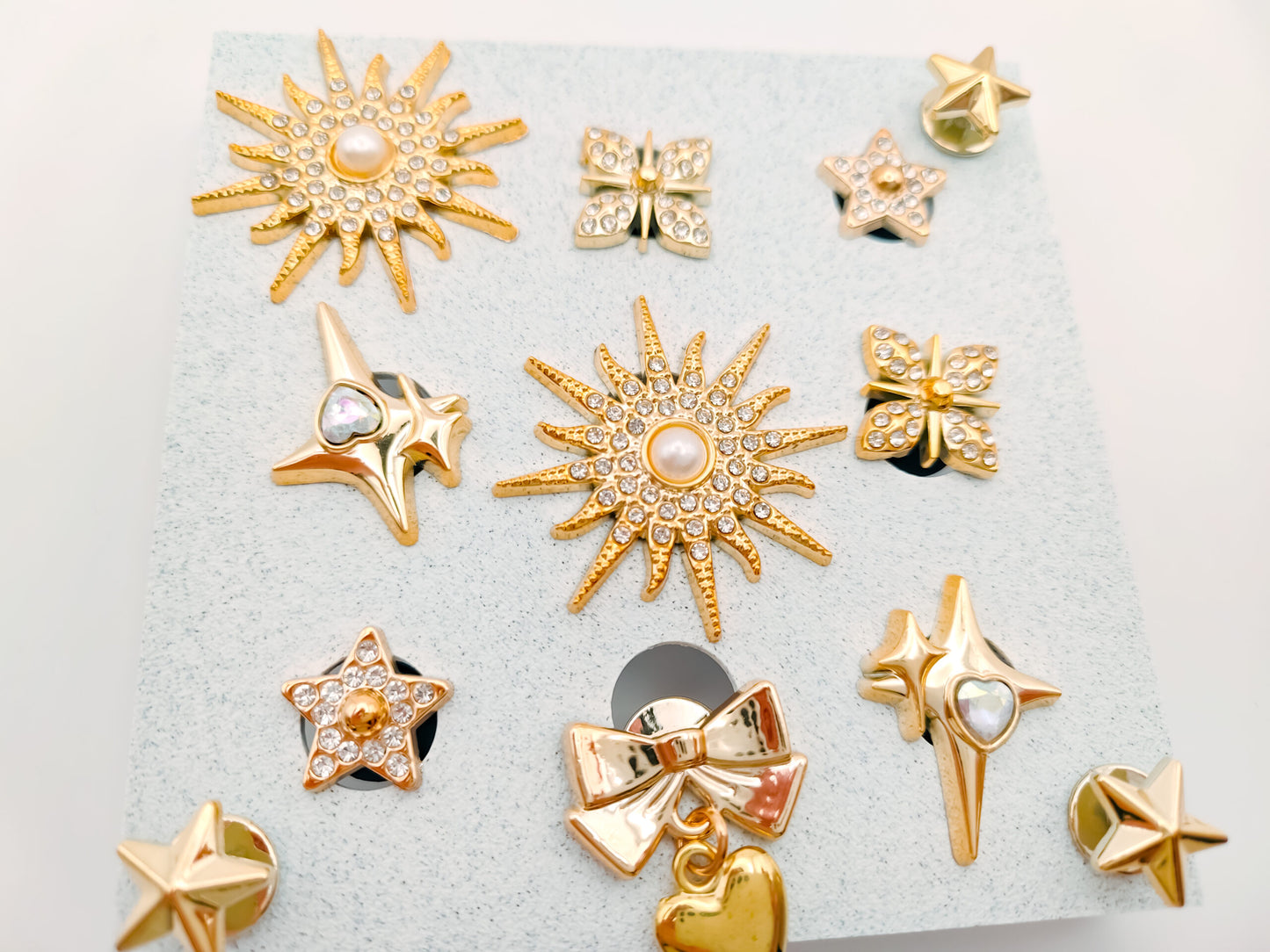 Gold Stars Clog Charms 18pc Set