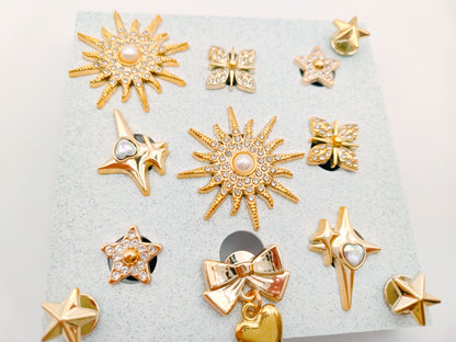 Gold Stars Clog Charms 18pc Set