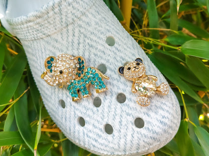 Cute Elephant & Bear Clog Charms