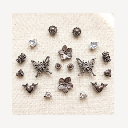 Black & Silver Clog Charm 18pc Set