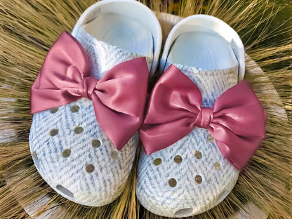 Satin Bow Clog Charms Set