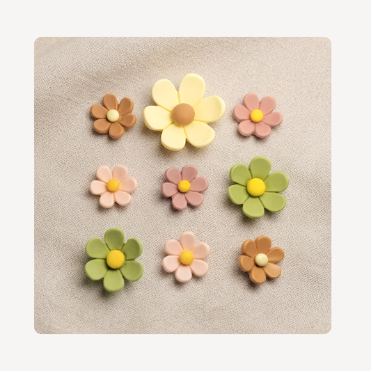 Fall Flowers Clog Charm 10pc Set