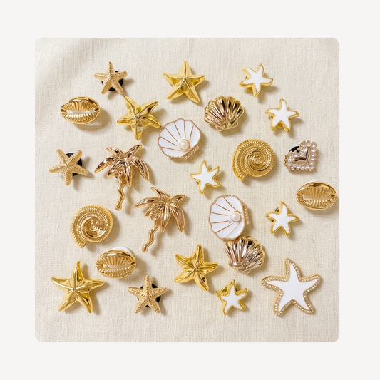 Gold Tropical Clog Charm 20pc Set