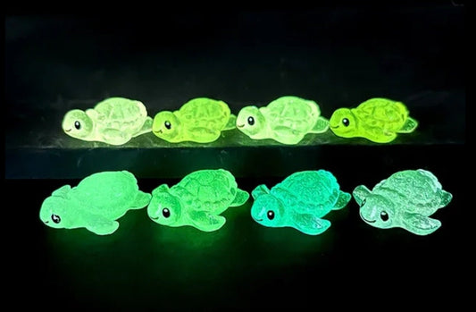 Glow-in-the-dark turtle charms for shoes, adding playful and whimsical style. These luminous accessories personalize your footwear with a fun touch, perfect for enhancing your shoes.