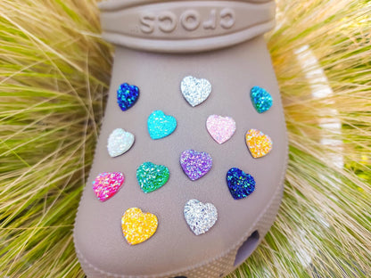 Crystal Hearts Clog Charms