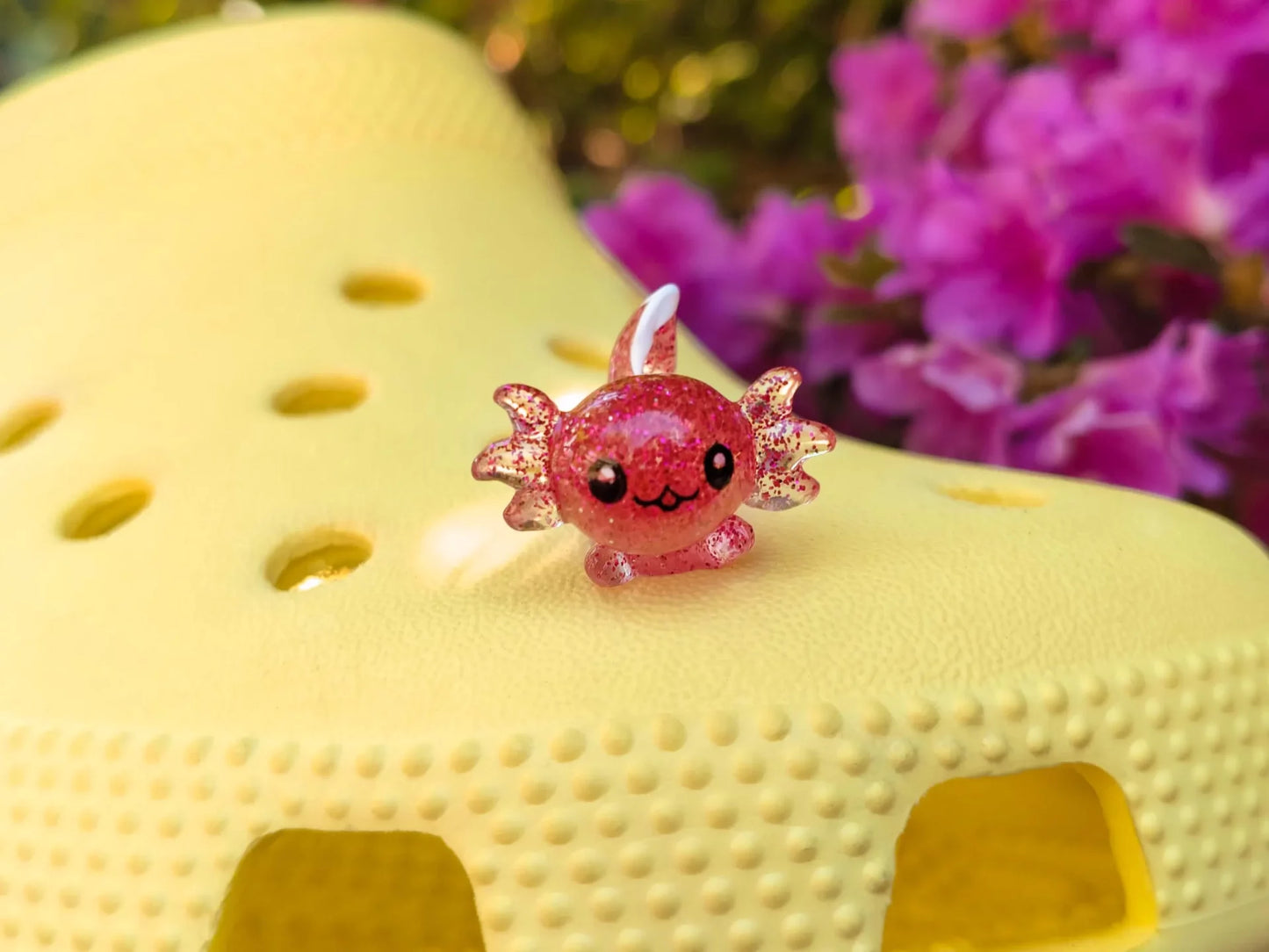Glitter Axolotl Clog Charms