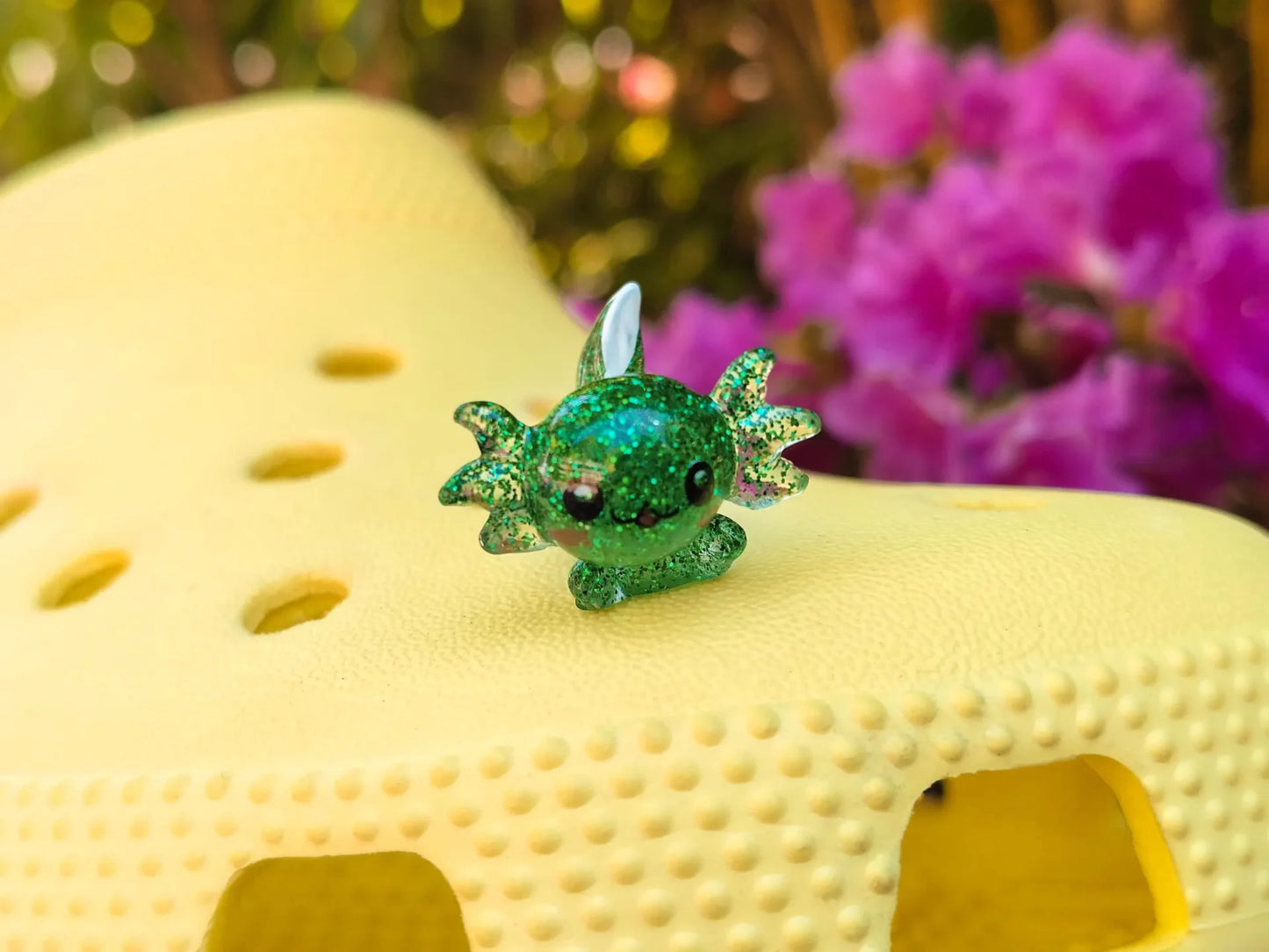 Glitter Axolotl Clog Charms