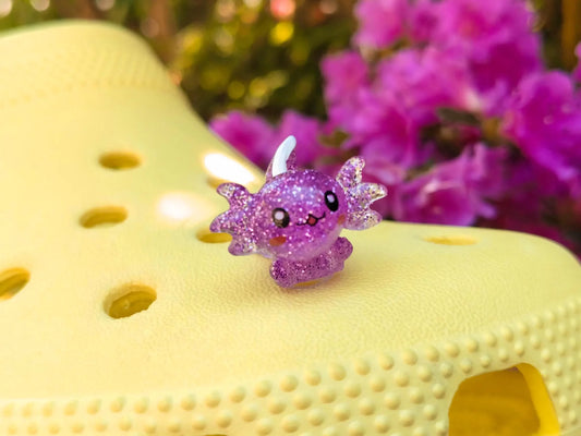 Glitter Axolotl Clog Charms