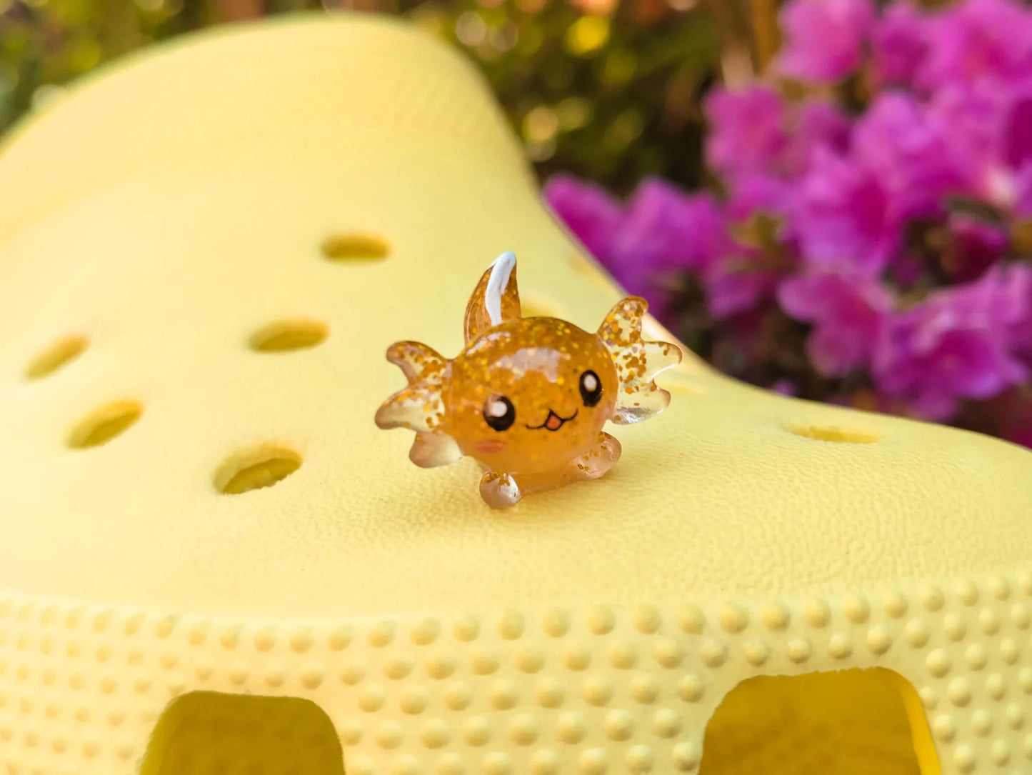 Glitter Axolotl Clog Charms