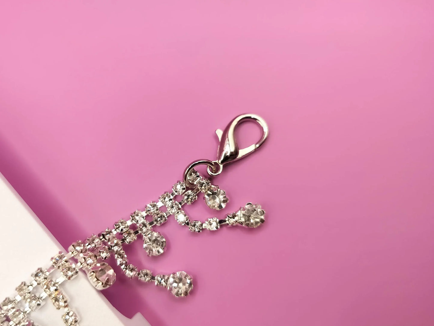 Silvery Rhinestone Shoe Chains 2pc Set