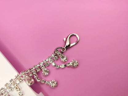 Silvery Rhinestone Shoe Chains 2pc Set