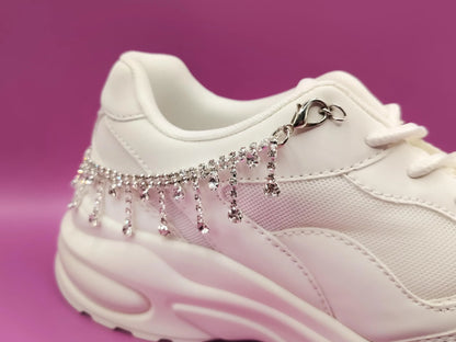 Silvery Rhinestone Shoe Chains 2pc Set