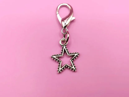 Silvery Star Shoe Charms