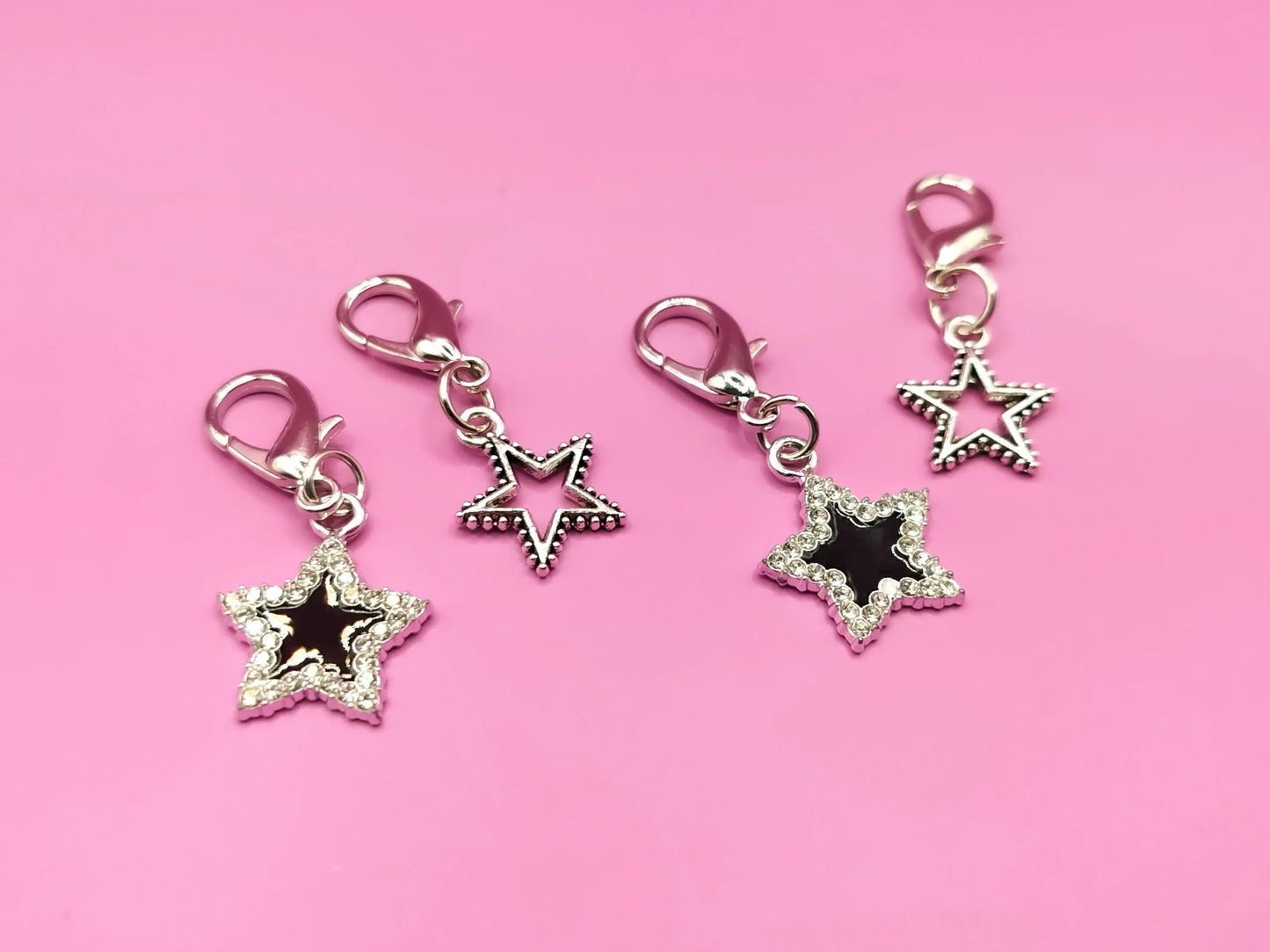 Silvery Star Shoe Charms