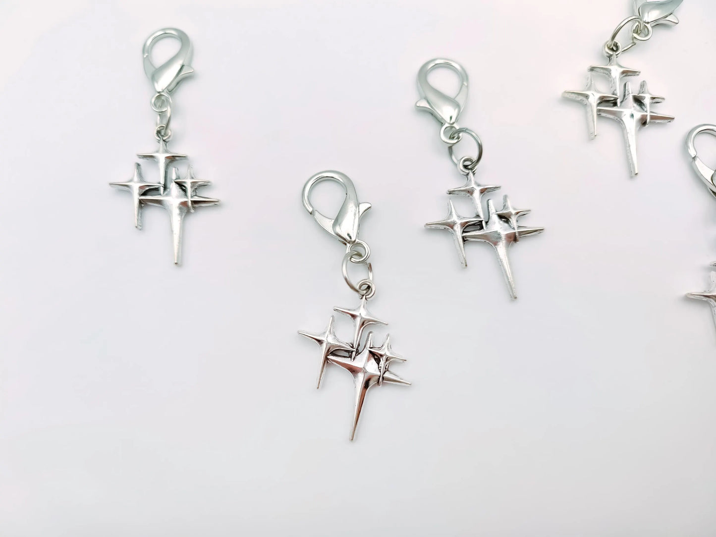 Silver Star Shoe Charms