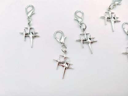 Silver Star Shoe Charms