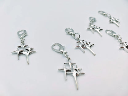 Silver Star Shoe Charms