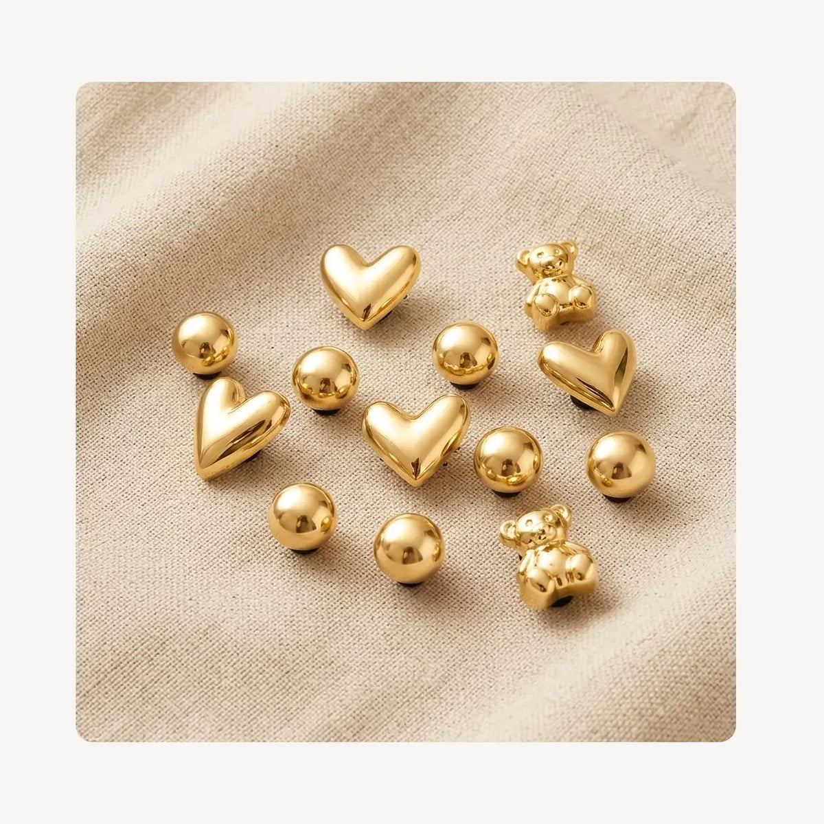 Lot de 14 charms pour sabots Ours et cœurs