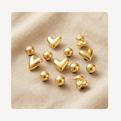 Lot de 14 charms pour sabots Ours et cœurs