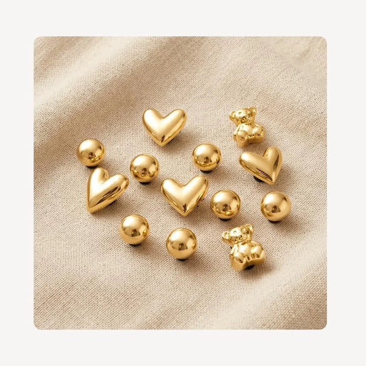 Lot de 14 charms pour sabots Ours et cœurs