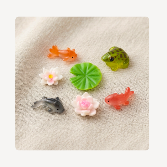 Lotus Flower Pond Clog Charms 7pc Set