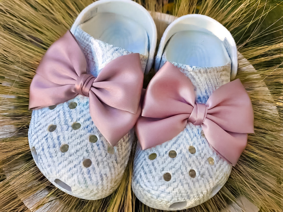 Satin Bow Clog Charms Set