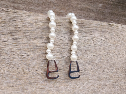 White Faux Pearl Croc Chains 2pc Set - Image 2