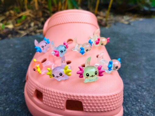Luminous Axolotl Croc Charms
