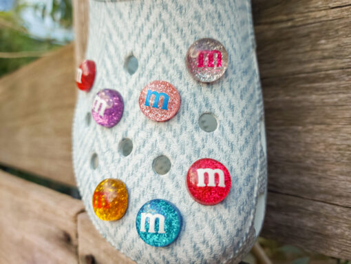 Glitter M&M Candy Croc Charms