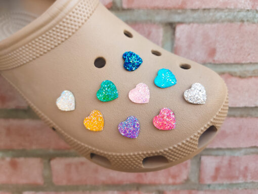 Crystal Hearts Croc Charms