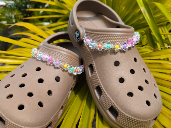 Flower Beads Croc Chains 2pc Set